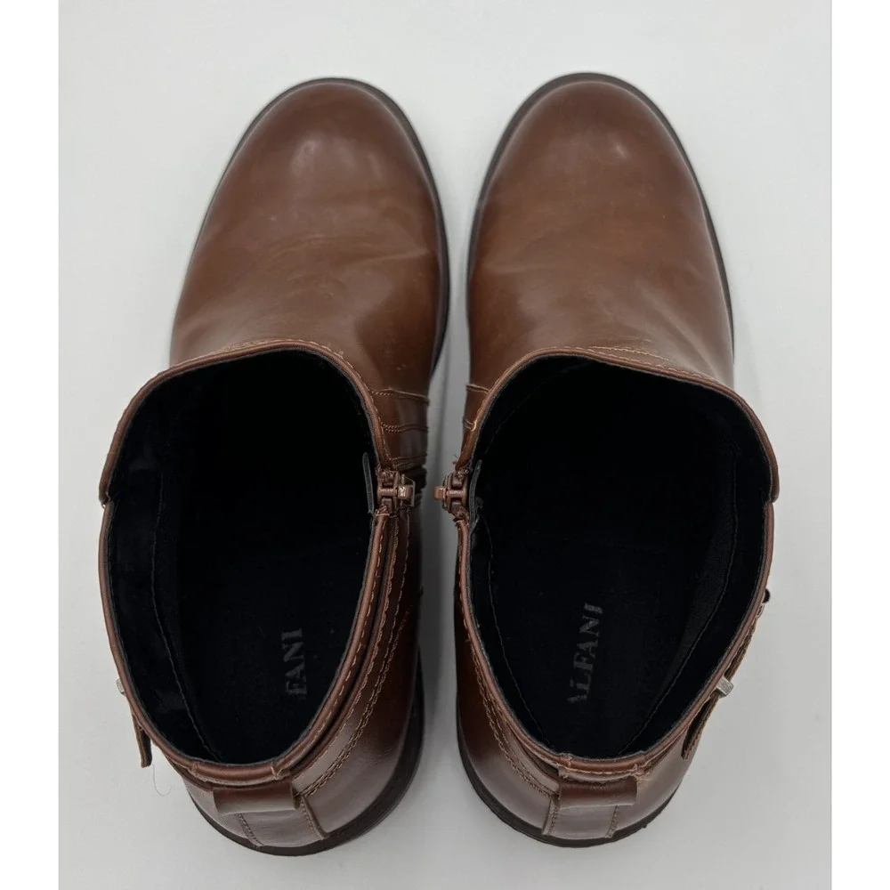 Men's Brown Alfani Rogan Boot Side Zipper Shoe Size 10.5 M